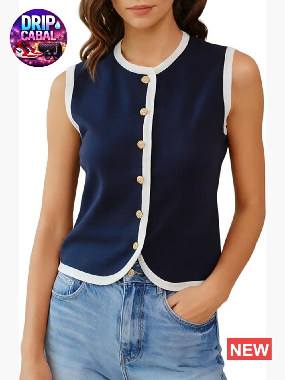 Button Down Ribbed Knit Sleeveless Tank Top Y2K Going Out Tops